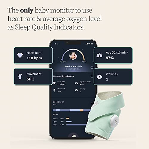 Owlet Dream Sock - Умен следи бебето с честота на сърдечния ритъм и средно съдържание на кислород O2 като показатели