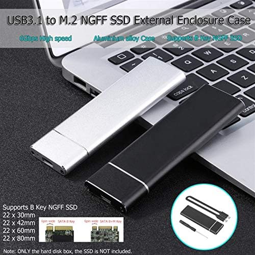 Твърд диск, SSD устройство USB 3.1 Type-C за мобилни устройства, корпус със скорост 6 Gbit/и за Windows / Mac OS 8.6 или по-новата версия (Цвят: черен)