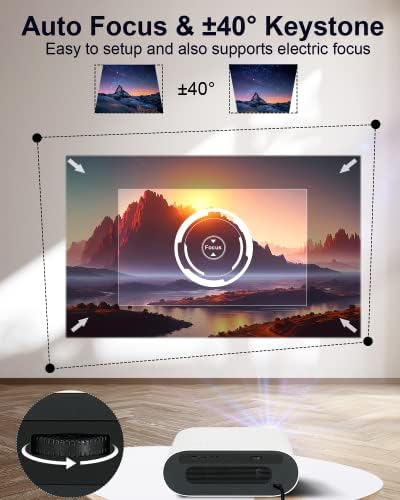 Проектор с Android TV 10, Поддръжка на проектора 4K 8K с Wifi, Bluetooth, Сертифициран Netflix, Вграден 1080P