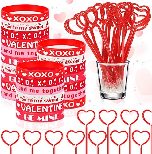 Дръжки за Свети Валентин, Набор от Силиконови Гривни, Сувенири за парти в чест на Деня на Свети Валентин, Копчета под формата