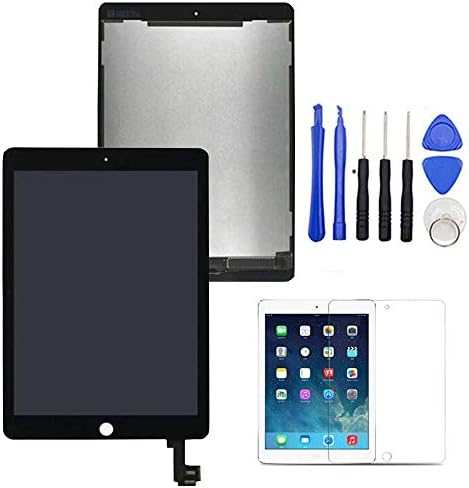 Резервни Части за таблет със Сензорен екран възли за iPad Air 2 A1567 A1566 с Безплатен инструмент от Закалено Стъкло (черен)