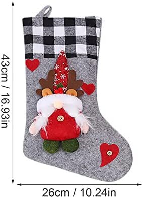 Коледни Чорапи, Дълги Чорапи, Класически Чорапи в Клетка от Бъфало, Окачени Чорапи за Камината, Снежинки, Декоративни Чорапи под формата на Дядо коледа-на Снежен чо?