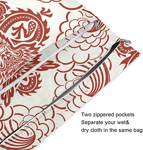 Kigai 2 бр. чанта за мокро и сухо почистване, модни Водоустойчива чанта за влажни неща за памперси, бански