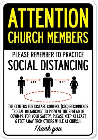 Табела с предупреждение за COVID-19 - Внимание, Членове на Църквата, които Практикуват социално дистанциране
