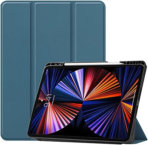 Калъф-поставка Fonrest Trifold за iPad Pro 12,9 инча 2021 с държач за моливи, защитни магнитни флип-надолу капак за таблета