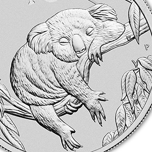 2022 P AU Лот от (5) австралийски сребърни монети Коала с тегло 1 унция, Лъскава, без лечение (в капсули), със сертификати