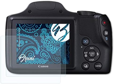 Защитно фолио Bruni, Съвместима със защитно фолио Canon PowerShot SX520 HS, Кристално Чиста Защитно фолио (2 ПЪТИ)