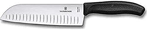 Victorinox Швейцарски Армейски Нож за прибори за хранене Fibrox Pro Santoku, с остър ръб, 7 инча