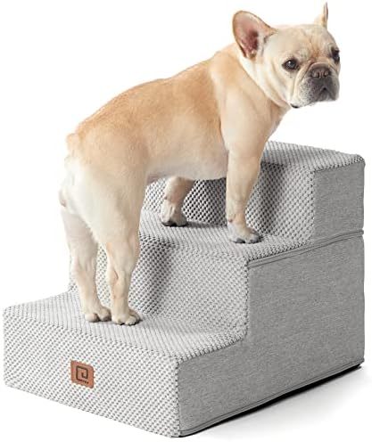 Куче стълбище EHEYCIGA за малки кучета, 3-Степенна куче на стълба за Високите легла и мека мебел, Стъпало за