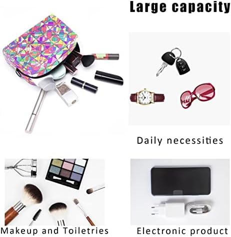 TBOUOBT козметични чанти, козметични чанти за жени, Малки Пътни Чанти за грим, Цветни Художествени Чанти С Геометричен