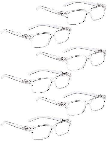 LUR 6 опаковки, прозрачни очила за четене + 3 опаковки очила за четене в метална рамка (общо 9 двойки ридеров + 2,25)