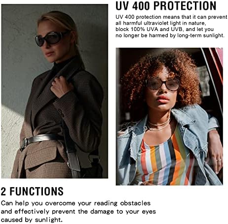 SKYOAK Brilliant, 2 опаковки Бифокальных универсалните слънчеви очила за четене, за жени, за шофиране на открито/Снимане/четене, с защита от uv 400, Класически слънчеви очила, ?