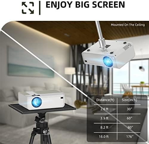 Мини проектор XDCHLK T4 3600 Лумена С поддръжка на Full 1080P LED Proyector с голям екран, Преносим за Домашно кино Smart