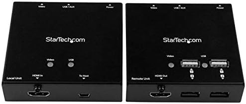 StarTech.com Удължител за HDMI, чрез CAT6 с 4-пристанищен USB възел - Дистанционно HDMI, чрез CAT5 или CAT6 - 165 фута (50 м) - 1080p (ST121USBHD), черен