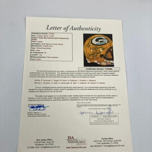 Легенди на Залата на Славата на Грийн Бей Пэкерс Подписа Голям Шлем 28 Sigs JSA COA - Каски NFL с автограф