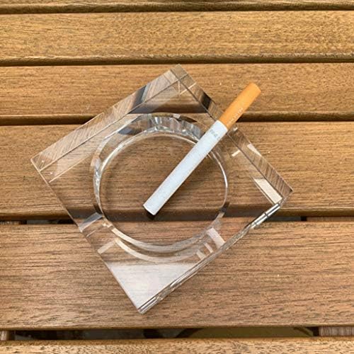 Пепелник от Кристално стъкло SHYPT, Черен/Прозрачен Квадратна Пепелник, Аксесоари за Пури, Определени за тютюнопушене в Домашния