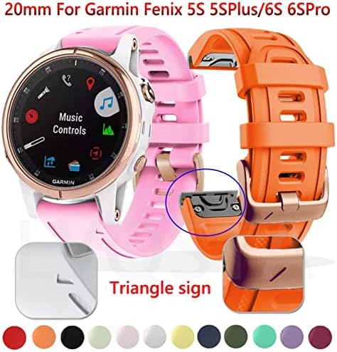 Каишка за часовник FUFEMT 22 мм, каишки за часовници на Garmin Fenix 6S 6SPro, быстросъемные Силиконови Въжета Easy Fit за Garmin Fenix 5S/5S Plus (Цвят: O, размер: 22 мм)