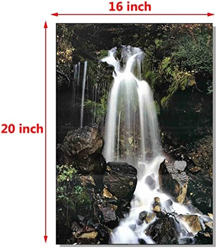 Водопад и Потока в Тропическа гора Пейзаж Стенен Декор Художествена Печат на Плакат (16x20)