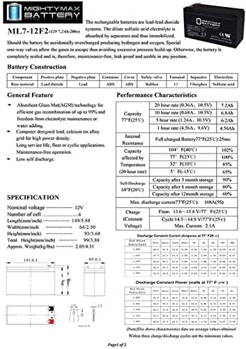 Преносимото батерия 12V 7Ah F2 за APC RBC GP1272 PS1270 ES7-12 - 10, В опаковка