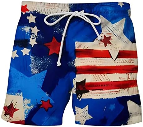 WENKOMG1 Патриотични къси Панталони за мъже, Бански с Флага под формата на Звезди и райета, къси Панталони 4 юли, Шорти Ден на Независимостта
