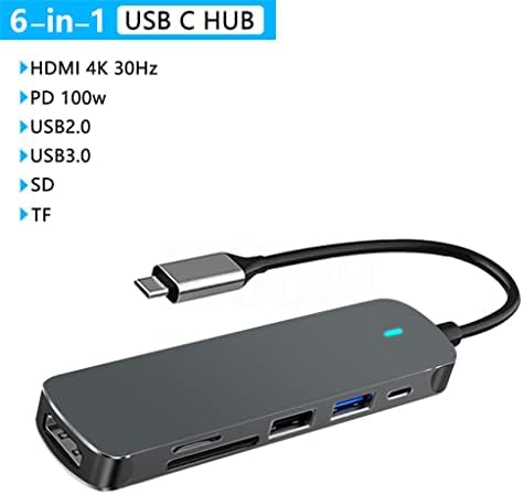 XDCHLK Type C е Съвместим с 4K 30Hz RJ-45 на USB 3.0 Адаптер Type C, зарядно устройство-hub за лаптоп Pro