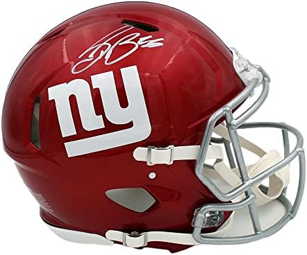 Саквон Баркли Подписа New York Giants Speed Автентичен Каска Flash NFL - Каски NFL с автограф