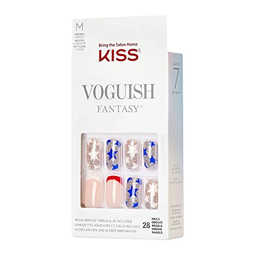 Модерен фантазийный принт Kiss в маникюрных ноктите на 4 юли - Voyage