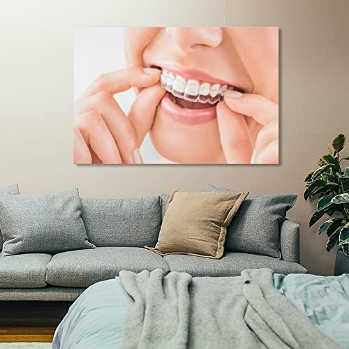 Стоматологични Плакати За зъби Невидимото Избелване на Зъби Зъбни Болнични Плакати Платно Картина Стенен Художествен Плакат за Спалня Декор в Хола 08x12 инча (20x30 см)