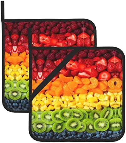 Квадратна Изолирано Поставка за пържене Fruit Rainbow -8х8 инча (от две части) е Дебела, Термостойкая изолация.