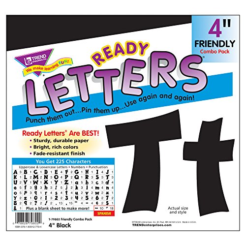 TREND enterprises, Inc. T-79802 Черно 4 Удобни Комбинираната букви