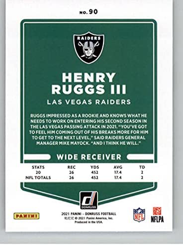 2021 Donruss 90 Футболна карта NFL Henry Ruggs III Las Vegas Raiders NFL NM-MT