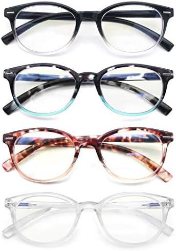 HAPJOYS Очила за четене за жени, Блокиране на Синя Светлина, Женски Кръгли Очила за Четене, които могат да увеличат използването Блокираторы Сини Лъчи, Лъжци, за Малко Г