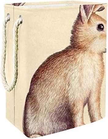DJROW Кошница За дрехи Rabbit Art Голяма Кофа За Съхранение Кошница За Съхранение на Дрехи Кошница За Дрехи Кошница За Съхранение на Играчките