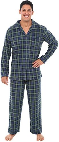 Мъжки Пижамный комплект Alexander Del Rossa от Меко Плюшено руно, Топла Риза с дълъг ръкав и Панталони, Пижами