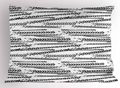 Имитация на Абстрактни възглавници Ambesonne, Художествена Илюстрация на следи от автомобилни гуми в стил гръндж, Декоративна