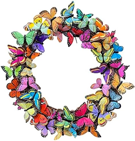 Cakina Годишният Венец за входната врата Красиви Пеперуди за Пролетния Декор Врати и Градински Декоративен
