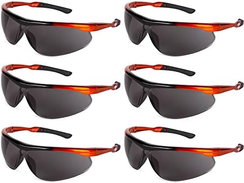Защитни очила ToolFreak Agent с кръгли лещи, UV-защита U6 и удар по стандарта ANSI z87.1, калъф и сменящи дантела, Оцветени, 6 опаковки, Мультиупаковка