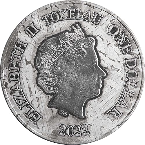 Модерна възпоменателна монета PowerCoin Феникс и Дракон 2022 година с метеорит в 1 тройунция 1 долар Токелау