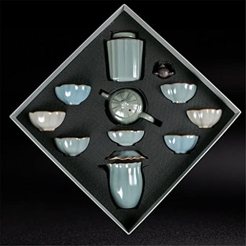 WIONC Комплект от 11 Керамични Чаши Чай набор от Кунг-фу Чаена Чаша Порцеланови чаши Чай на Чаша за Чайна