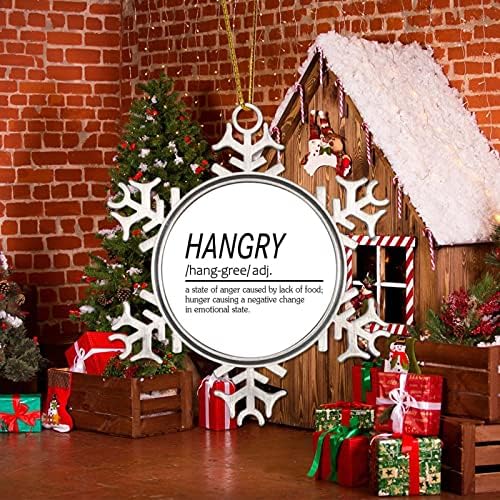 Определение на съществителното Hangry Украсата на Коледно Украшение 2022 Определение Hangry Украса за Декор Коледно Забавно Определение Новост Метални Орнаменти във фор?