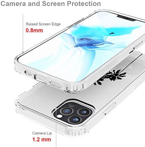 Прозрачен калъф uCOLOR, съвместим с iPhone 12 Pro/iPhone12 (6,1 инча), Тънък хибриден калъф от палмово дърво, Твърд КОМПЮТЪР с Лека броня от TPU, Защитен от надраскване, Кристално Чис