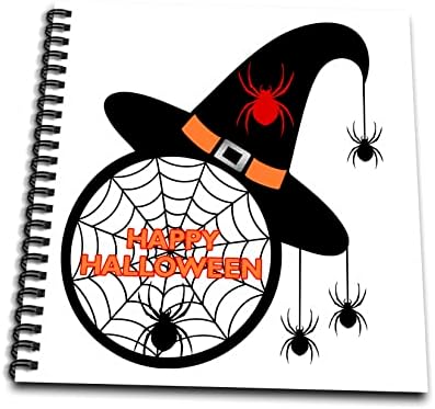 3dRose Шапка Вещица с Хепи Хеллоуином, Паяци и Книги за рисуване Паяжини (db-371524-2)