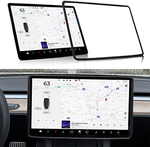 Защитно фолио Lanvee за Tesla Model 3 / Y, Силиконова Защитно фолио за рамка на екрана Tesla за аксесоари -2023