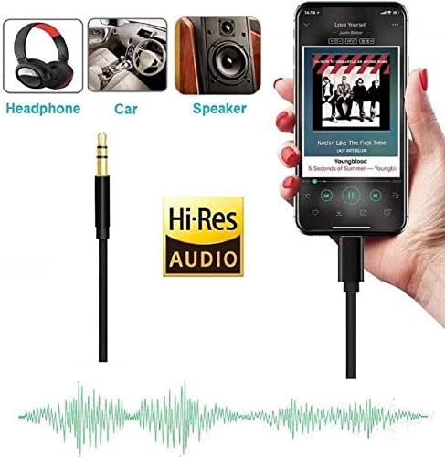 [Сертифициран от Apple Пфи] Automobile AUX кабел за iPhone, аудио-стереокабель Светкавица-3,5 мм, Съвместим с iPhone