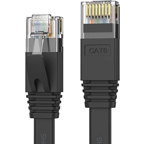 Кабел Cat 6 Ethernet 100 метра, Високоскоростен Дълъг Кабел Ethernet, Тънък мрежов кабел с конектор RJ45, Защитен от атмосферни влияния Плосък Мрежов пач кабел Интернет, Бърза Gigab