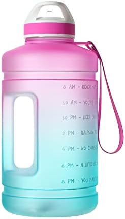 Бутилка за вода MINISO Gradient 74 грама с маркер за време и Соломинкой - Не съдържа BPA, Запечатани, Множество бутилка