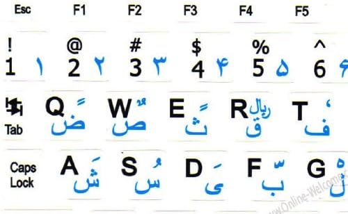 Етикети на фарси-английска клавиатура за нетбуци с Бял Фон за мини ПРЕНОСИМИ компютри