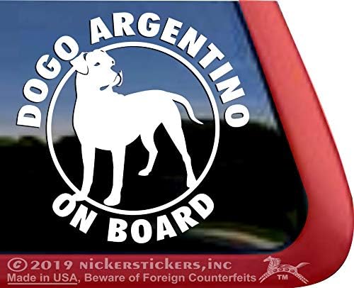 Аржентински Дог На борда | Vinyl стикер На Прозореца За Кучета Dogo Argentino от NickerStickers®