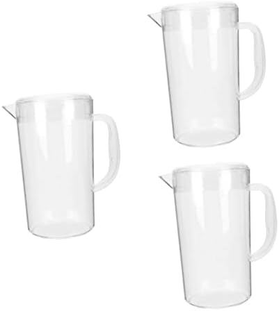 Cabilock 3 бр. Прозрачна Бутилка за студена Вода Кана за студен Чай Прозрачна Кана Хладилници За Напитки Кана за Лимонада