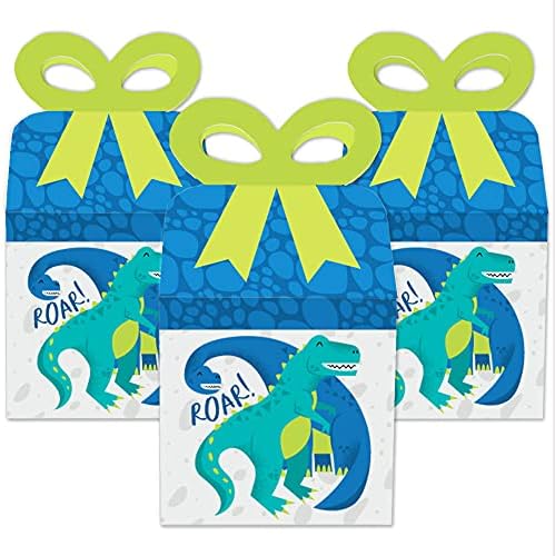 Динозавър Big Dot of Happiness Roar - Квадратни кутии Подарък - Дино Mite Trex За детската душа или парти по